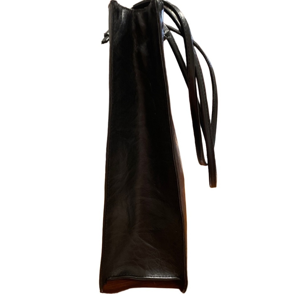 Koji Black Leather Mini Tote Bag With Leather Str… - image 4